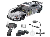Zabawki zdalnie sterowane - DUŻY Samochód Do Driftu Auto RC Drift 1:16 2,4 GHz PARA DYM Grafitowy Mustang 4WD LED - miniaturka - grafika 1