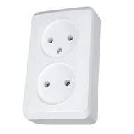 Gniazdka elektryczne - Gniazdo 2 x 2P białe Prima - miniaturka - grafika 1