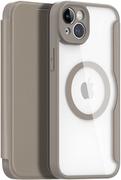 Etui i futerały do telefonów - Dux Ducis Skin X Pro etui iPhone 14 Plus magnetyczny pokrowiec MagSafe z klapką beżowy - miniaturka - grafika 1