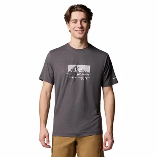 Męska koszulka szybkoschnąca Columbia Kwick Hike Graphic Short Sleeve black heather - L - Koszulki męskie - miniaturka - grafika 1