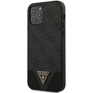Etui i futerały do telefonów - Guess 4G Triangle Collection - Etui na iPhone 12 Pro Max szary GUHCP12LPU4GHBK - miniaturka - grafika 1