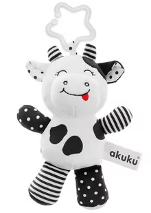 Akuku ALBIS MAZUR Pluszowa zawieszka krowa czarno-biała A0471 - Grzechotki dla dzieci - miniaturka - grafika 1