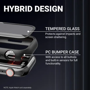 Crong Hybrid Watch Case - Etui ze szkłem Apple Watch 45mm (Clear) - Akcesoria do smartwatchy - miniaturka - grafika 2