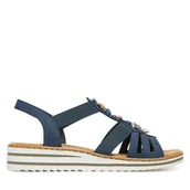 Sandały damskie - Sandały Rieker CEO-V0649-14 Granatowy - miniaturka - grafika 1