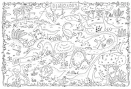 Kolorowanki, wyklejanki - Kolorowanka podłogowa XXL - Dinozaury - miniaturka - grafika 1
