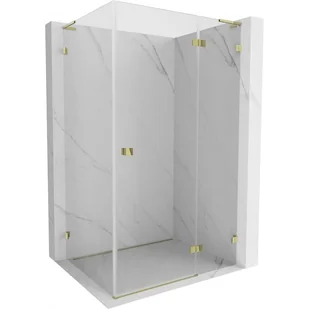 Mexen Lunar L kabina prysznicowa uchylna prawa 90 x 80 cm, transparent, złota - 834L-090-080-50-00-P - Kabiny prysznicowe - miniaturka - grafika 1