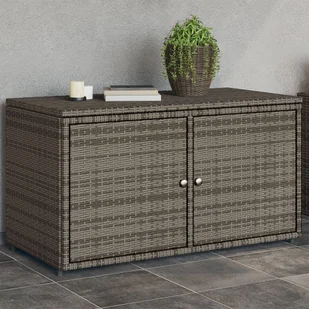 Szafa ogrodowa vidaXL Szafka ogrodowa, szara, 110x55x60,5 cm, polirattan - Pozostałe meble ogrodowe - miniaturka - grafika 1