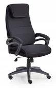 Fotele i krzesła biurowe - Halmar Sidney fotel biurowy obrotowy gabinetowy tapicerowany czarny - miniaturka - grafika 1