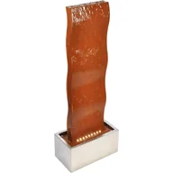 Fontanny ogrodowe - Köhko® Fontanna ogrodowa z LED ze stali Corten, wys.90cm, niecka stal nierdz. wys.30cm. Fontanna wodna Ściana wodna Fontanna wewnętrzna Ekwador 32003 - miniaturka - grafika 1