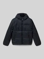Kurtki i płaszcze dla chłopców - Kurtka pikowana z kapturem i nadrukiem z logo - miniaturka - grafika 1
