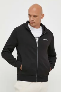 Calvin Klein bluza męska kolor czarny z kapturem gładka - Bluzy męskie - miniaturka - grafika 1
