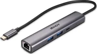 Huby USB - HUB USB Lindy Lindy 43385 huby i koncentratory USB Type-C 10000 Mbit/s Szary - miniaturka - grafika 1