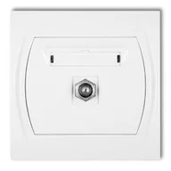 Gniazdka elektryczne - Gniazdo antenowe pojedyncze typu F (SAT), niklowane,  LGF-1, Karlik - miniaturka - grafika 1