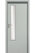 Drzwi wewnętrzne - Pol-Skone Dzwi Wewnętrzne Z Szybą Deco 04 Szary Struktura - miniaturka - grafika 1