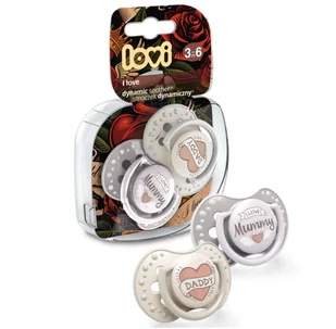 LOVI SMOCZEK USPOKAJAJĄCY DYNAMICZNY I LOVE MUMMY 3-6m 2szt. - Smoczki uspokajające - miniaturka - grafika 1