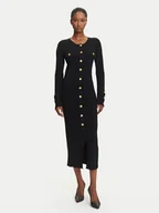 Sukienki - KARL LAGERFELD Sukienka dzianinowa A3W13038 Czarny Slim Fit - miniaturka - grafika 1