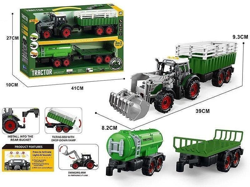 Adar Traktor z przyczepą 41x27x10cm 5901271633346
