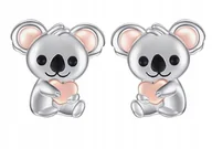 Biżuteria dla dzieci - KOLCZYKI SREBRNE RODOWANE DLA DZIEWCZYNKI KOALA SREBRO PRÓBA 925 - miniaturka - grafika 1