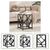 Ławy i stoliki kawowe - The Living Store Stolik kawowy ze szklanym blatem przezroczysty stalowy 30x30x41 cm - miniaturka - grafika 1