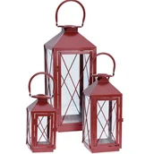 Lampy pozostałe - Zestaw metalowych latarenek Reds 3 szt., czerwony - miniaturka - grafika 1