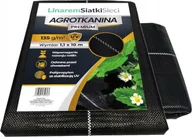 Agrowłókniny - Linarem SiatkiSieci AGROTKANINA 135G 1,1x10m PREMIUM UV 3% AGROWŁÓKNINA CZARNA MATA + KOŁKI - miniaturka - grafika 1