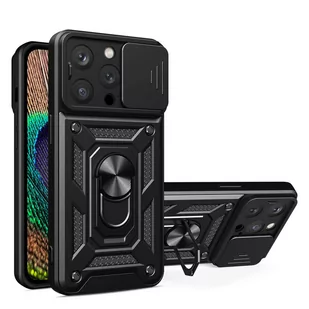 Hurtel Hybrid Armor Camshield etui iPhone 14 Pro pancerny pokrowiec z osłoną na aparat czarne - Etui i futerały do telefonów Hurtel Hybrid Armor Camshield etui iPhone 14 Pro pancerny pokrowiec z osłoną na aparat czarne - Etui i futerały do telefonów - miniaturka - grafika 1