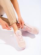 Buty sportowe damskie - Różowe buty sportowe damskie DK - miniaturka - grafika 1