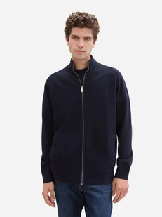 Sweter męski rozpinany na suwak Tom Tailor 1043195 L Granatowy (4067672994385) - Swetry męskie - miniaturka - grafika 1