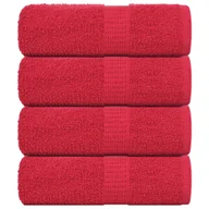 Ręczniki - vidaXL Ręczniczki, 4 szt., czerwone, 30x30 cm, bawełna 100% - miniaturka - grafika 1