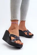 Klapki i japonki damskie - Klapki Damskie Na Koturnie 83520 Ipanema High Fashion Slide Fem Czarne-40 - miniaturka - grafika 1