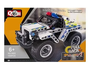 Klocki konstrukcyjne auto Policja białe - Klocki - miniaturka - grafika 1