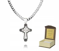 Biżuteria dla dzieci - Srebrny łańcuszek + KRZYŻYK PRAWOSŁAWNY 60cm P1K21 - miniaturka - grafika 1