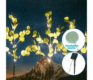 Aigostar - LED Solarna dekoracja 60xLED/3,5m IP65 ciepła biel eukaliptus - Lampy ogrodowe - miniaturka - grafika 1