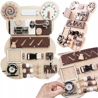 Zabawki sensoryczne - TABLICA SENSORYCZNA MIŚ MANIPULACYJNY Z DREWNA 14w1 PREMIUM XL - miniaturka - grafika 1