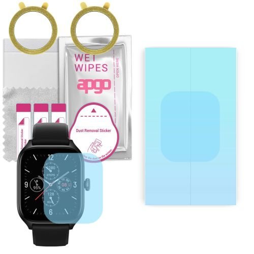 2x folia ochronna hydrożelowa do Amazfit GTS 4 - apgo HD HQ FLEX Smartwatch Hydrogel Protection Ochrona na ekran smartwatcha
