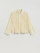 Koszule damskie - Reserved - Koszula z ozdobnymi detalami - złamana biel - miniaturka - grafika 1