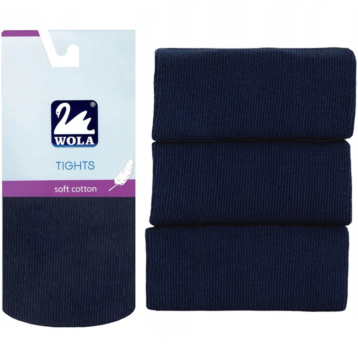 Rajstopy Dziecięce Bawełniane Cienkie Rajtuzy Elastyczne Klasyczne WOLA Granatowe Granatowy 62-74