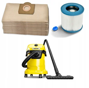 10 Szt Worki Filtr Zmywalny Do Odkurzacza Karcher WD3 MV3 200 - Worki do odkurzaczy - miniaturka - grafika 1