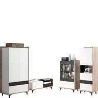 Inne meble do salonu - Zestaw Mebli do Salonu 5 Box MebloCross Dąb Artisan / Biały Mat / Czarny Mat - miniaturka - grafika 1