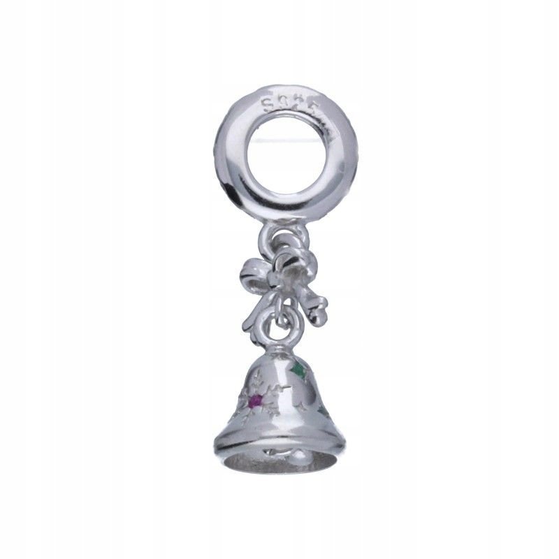 Zawieszka srebrna 925 z kolorowymi cyrkoniami, śnieżynki, 8x15mm 2.17g
