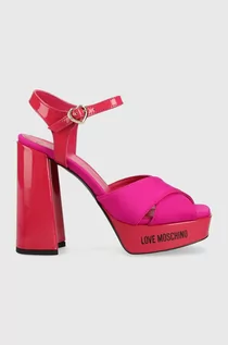 Sandały damskie - Love Moschino sandały San Lod Quadra 120 kolor różowy JA1605CG1G - grafika 1