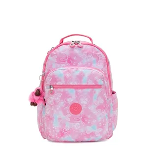 Kipling Seoul, Duży Plecak, 20.5 x 35 x 44 cm, Garden Clouds (Różowy) - Plecaki - miniaturka - grafika 1