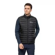 Kamizelki męskie - Męska kamizelka puchowa Jack Wolfskin PACK & GO DOWN VEST M black - L - miniaturka - grafika 1