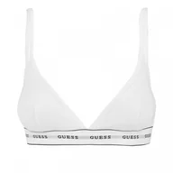 Bielizna sportowa damska - Biustonosz basic Guess Carrie Triangle - biały - GUESS - miniaturka - grafika 1