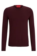 Swetry męskie - HUGO Sweter męski z dzianiny, Dark Red604, M - miniaturka - grafika 1