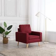 Fotele - vidaXL Fotel, kolor czerwonego wina, tapicerowany tkaniną - miniaturka - grafika 1