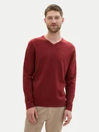 Swetry męskie - Tom Tailor Sweter 1039806 Czerwony Regular Fit - miniaturka - grafika 1