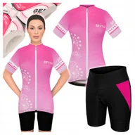 Spodenki rowerowe - Strój Kolarski Damski rozm L XL Koszulka Spodenki Rowerowe z Wkładką Żelową - miniaturka - grafika 1