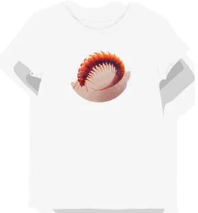 Koszulka damska biała z nadrukiem czerwonego wijącego się skolopendra L - Koszulki i topy damskie Koszulka damska biała z nadrukiem czerwonego wijącego się skolopendra L - Koszulki i topy damskie - miniaturka - grafika 1