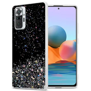 Etui Cadorabo do Xiaomi RedMi NOTE 10 PRO w kolorze czarnym z brokatowym etui ochronnym wykonanym z elastycznego silikonu TPU z błyszczącym brokatowym etui na telefon komórkowy - Etui i futerały do telefonów - miniaturka - grafika 1